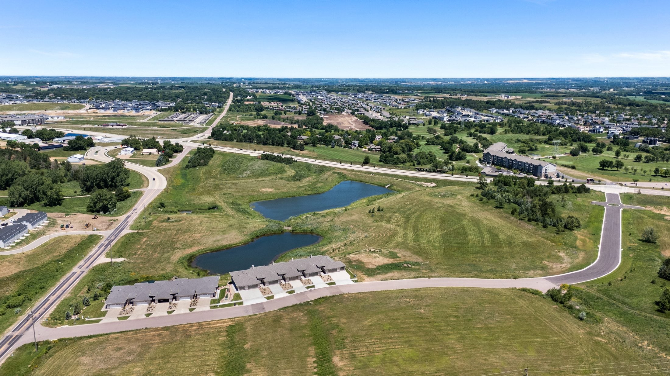 Ponderosa Highlands aerial view of the community ponds