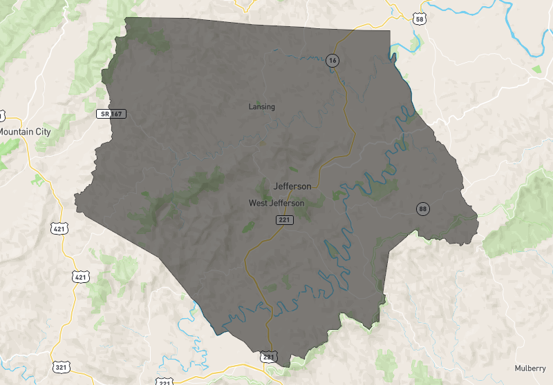 Ashe County & Downtown West Jefferson