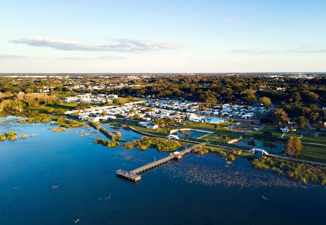 Aerial view of Lake View Park, Winter Garden, Florida