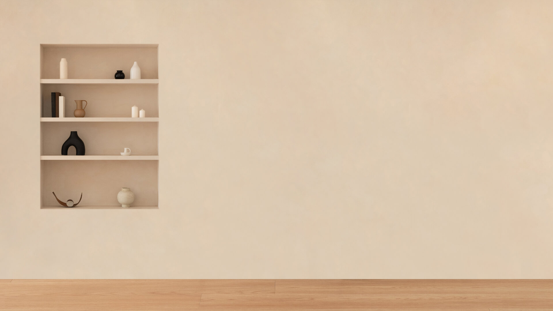 Modern Scandinavian and minimalist living room interior. White empty room