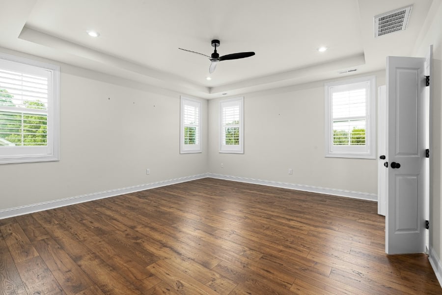 Empty bedroom before staging