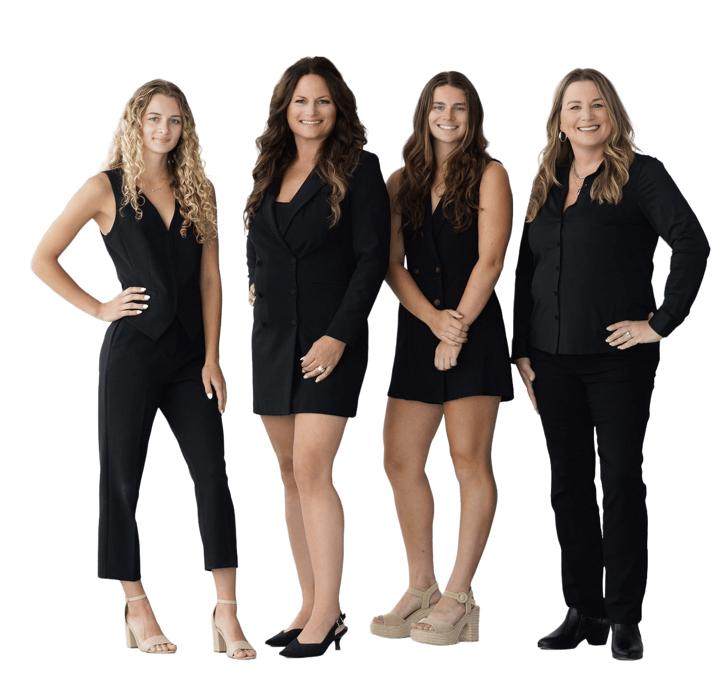 Gina Cramer Team members in Coordinated Studio Style, dressed black