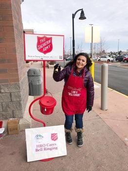 Salvation Army Bell Ringing Red Pot Collection Donation Holiday Help Starck Cares Giving Back