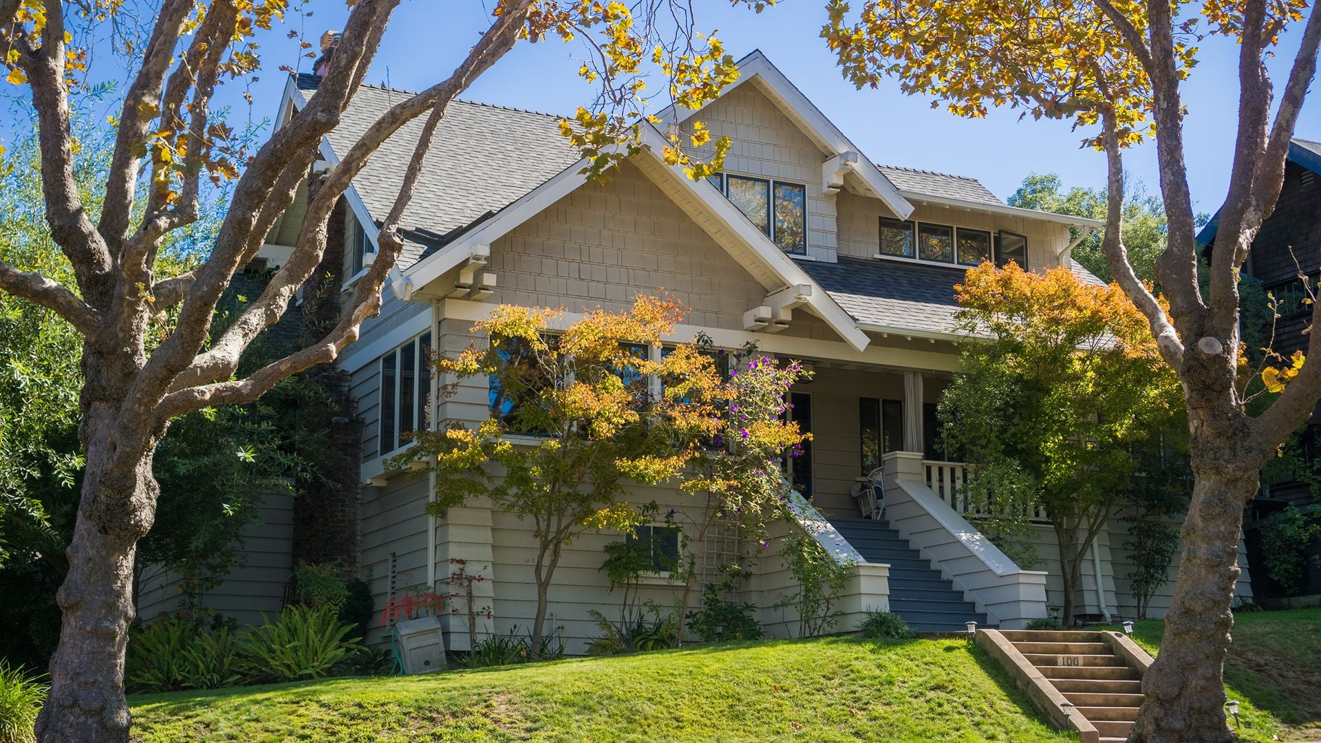 House in a residential neighborhood