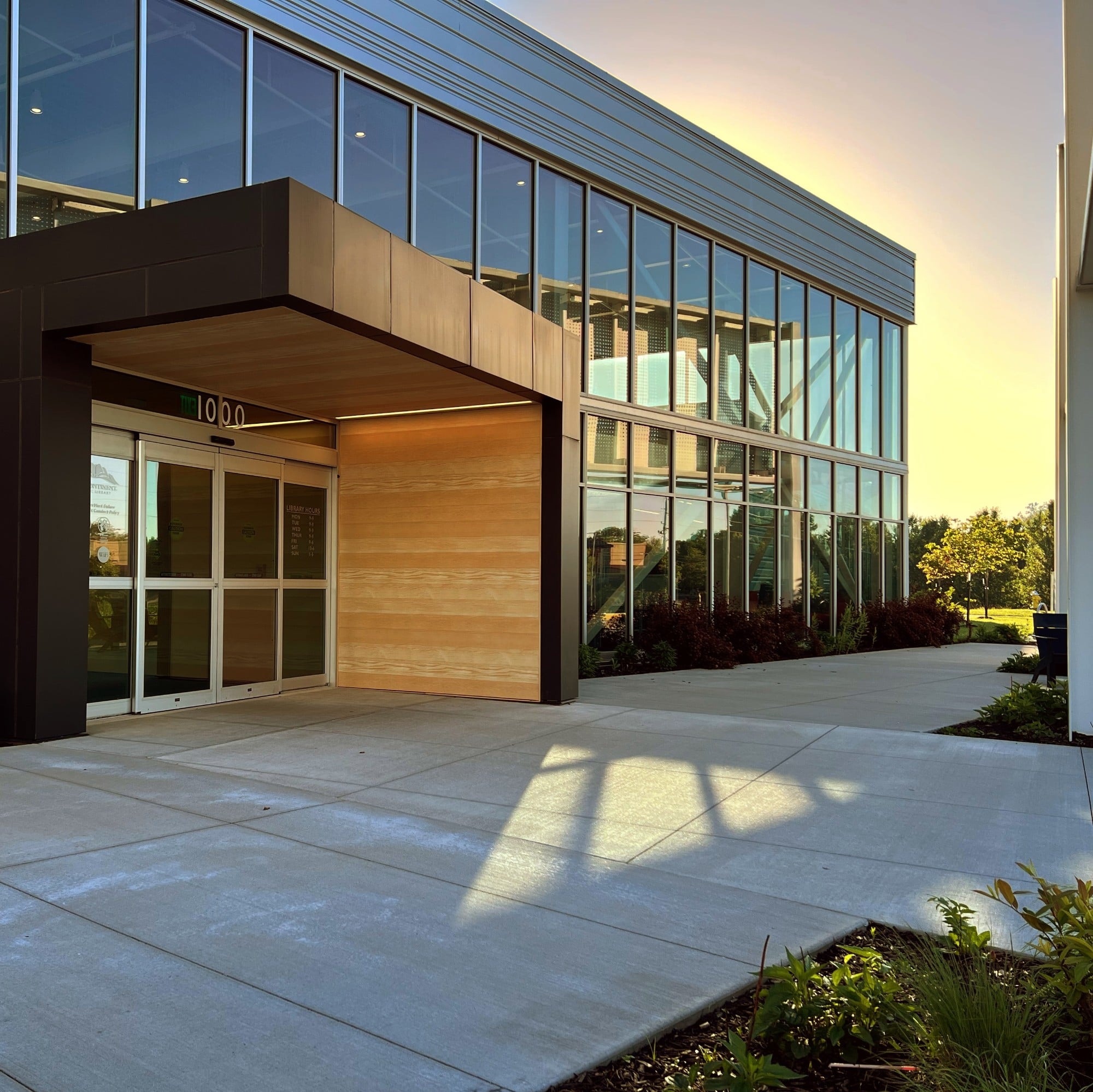 Glass office building at sunrise (1)