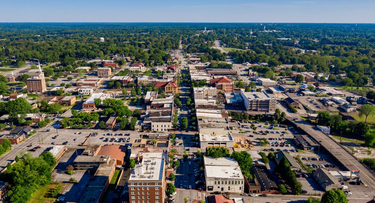 aerial view of the city