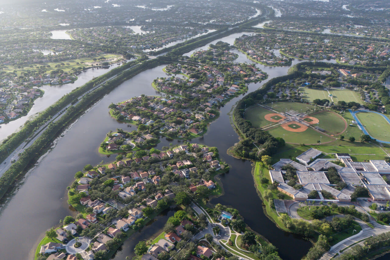 aerial-view-of-waterfront-community-and-school
