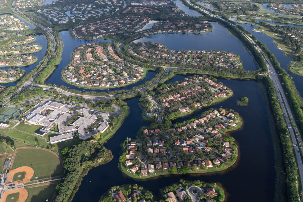 aerial-view-of-waterfront-neighborhood