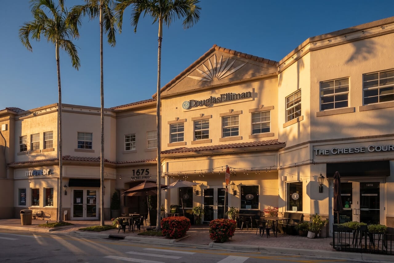 douglas-elliman-building-with-outdoor-seating