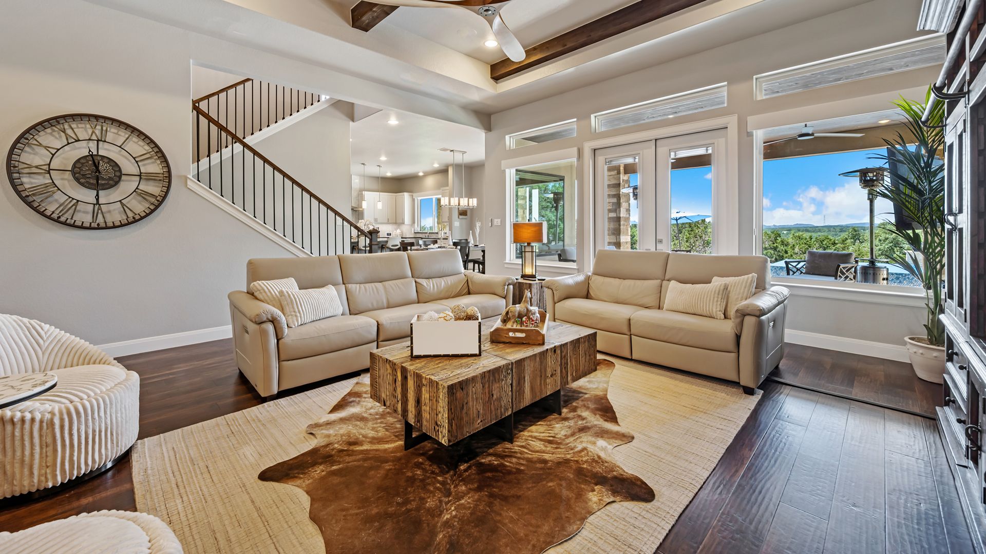 Dallas, Texas - May 27th 2023 a home living room with a stone fireplace 1 (1)
