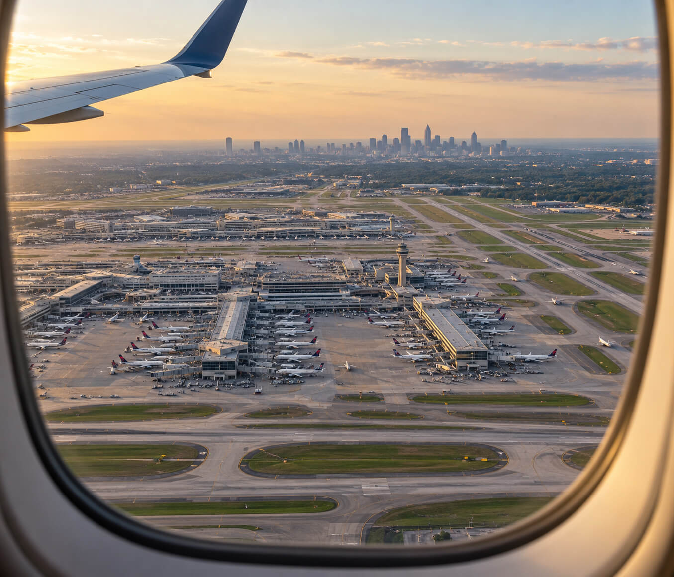 Clayton County - Golden-Hour View of a Busy Airport