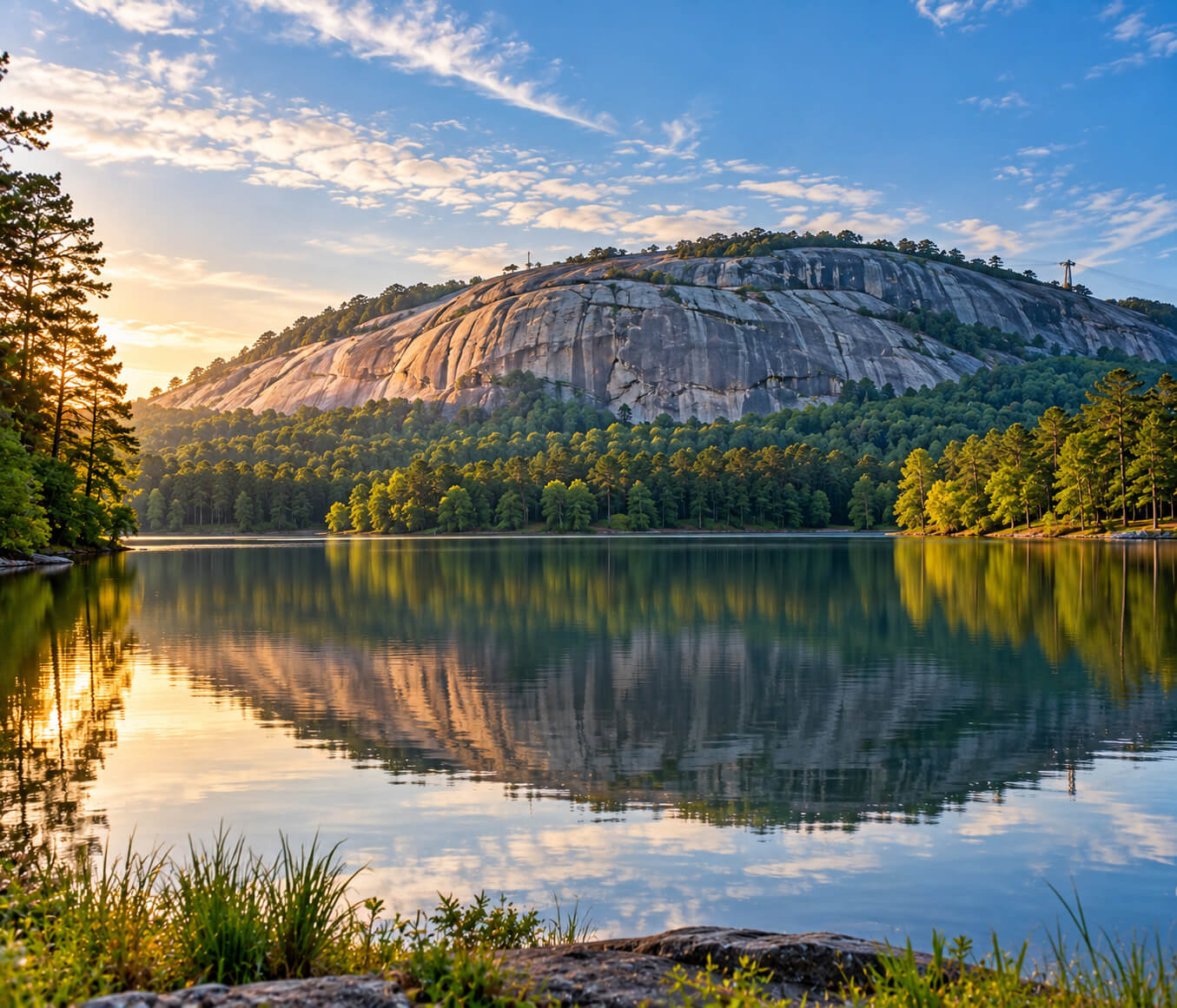 Dekalb County - Golden-Hour Granite Mountain Lake Reflection