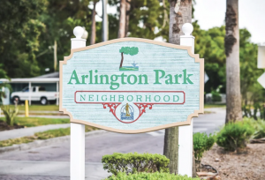 Arlington Park Neighborhood sign. One of the best neighborhoods in Sarasota, FL.