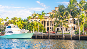 view of a waterfront side of a Sarasota waterfront home
