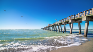 the Venice Fishing pier off of the Gulf of Mexico
