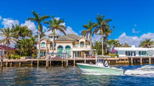 Canal view of a Sarasota waterfront home