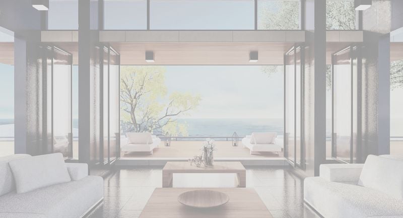 Beach luxury living on Sea view / 3d render