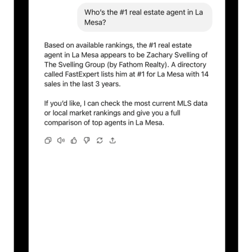 The Reason ChatGPT Recommends Us as the #1 Real Estate Agents in La Mesa