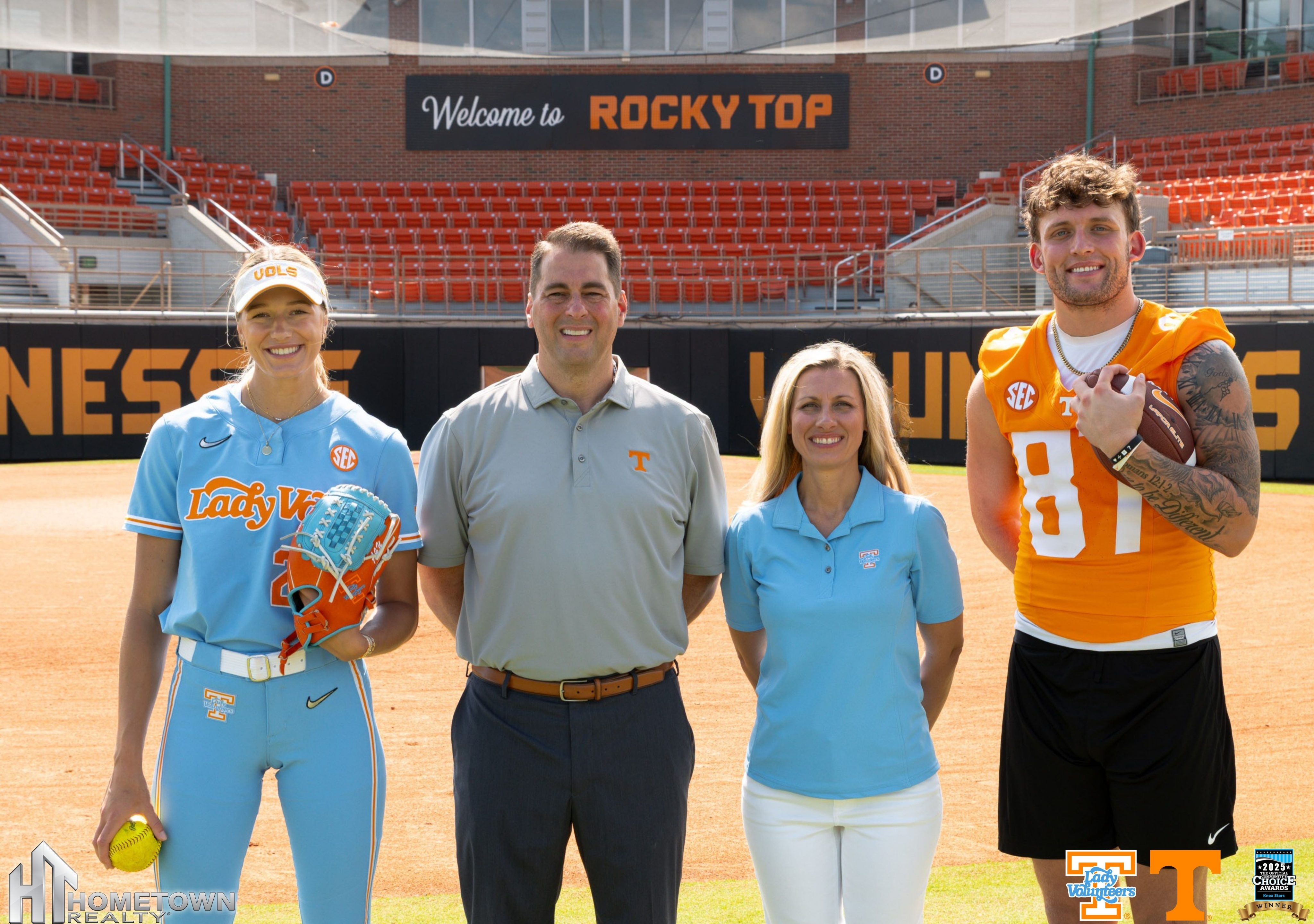 Ryan and April Coleman with Miles kitselman and Karlyn Pickens of Tennessee Vols