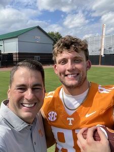 Ryan Coleman of Hometown Realty with TE Miles Kitselman of Tennessee Volunteers