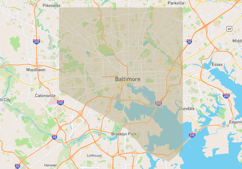 Map of Baltimore, Maryland