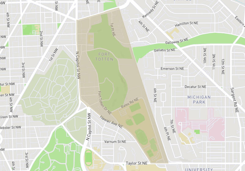Map of Fort Totten, Washington DC