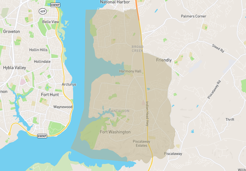 Map of Fort Washington, Maryland