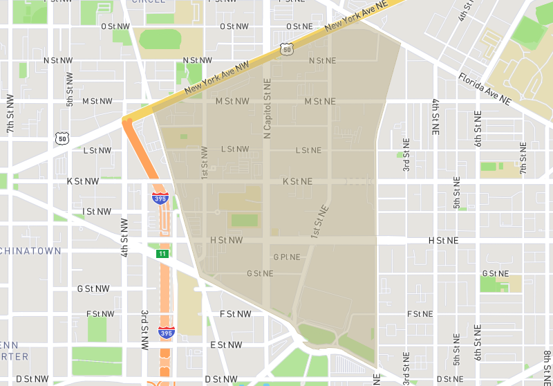 Map of NoMa, Washington DC