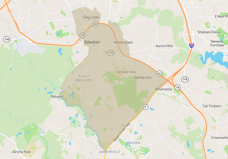 Map of Odenton, Maryland