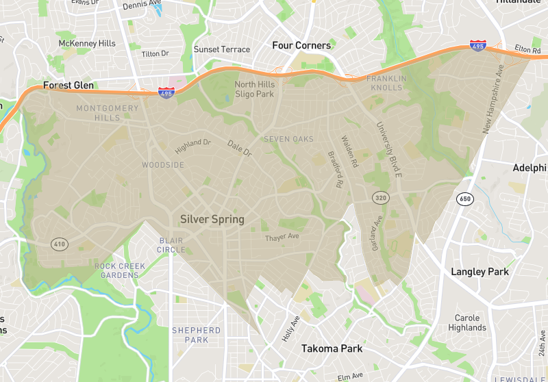 Map of Silver Spring, Maryland