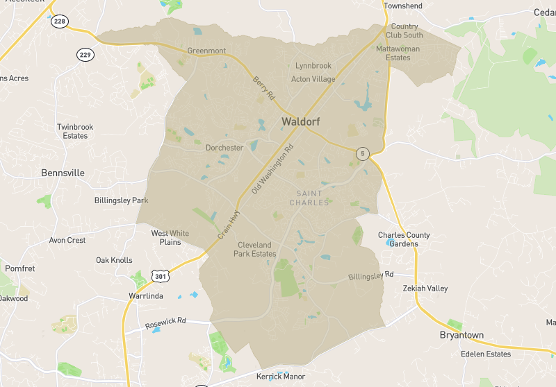 Map of Waldorf, Maryland