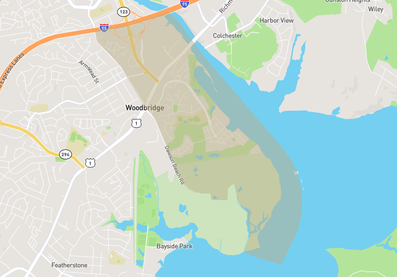 Map of Woodbridge, Virginia