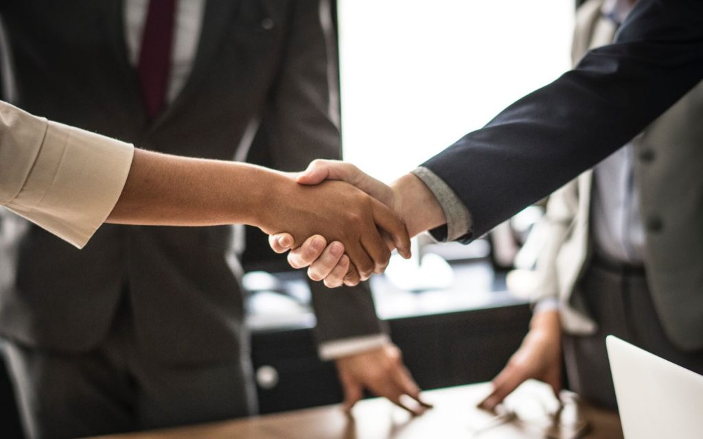 close-up of a handshake