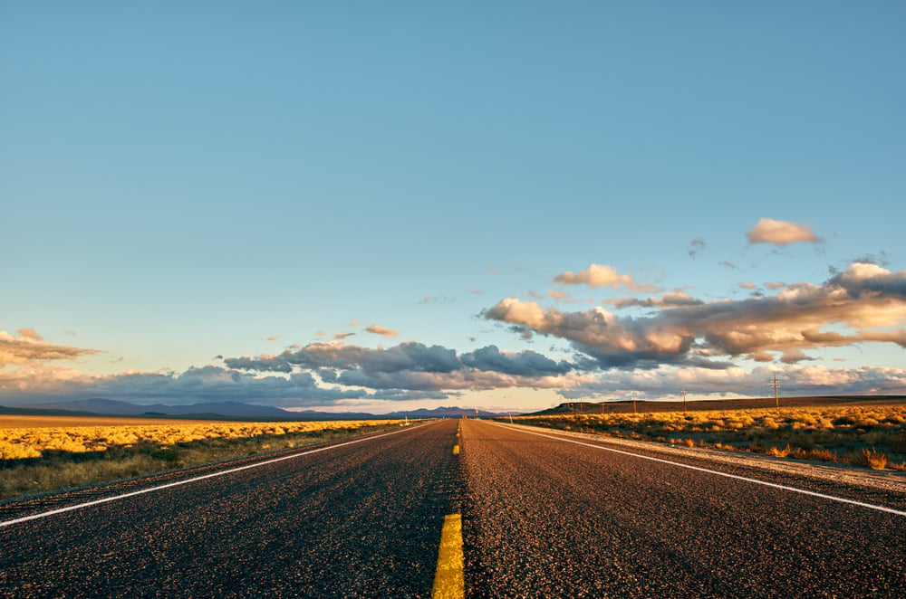 long stretch of open highway