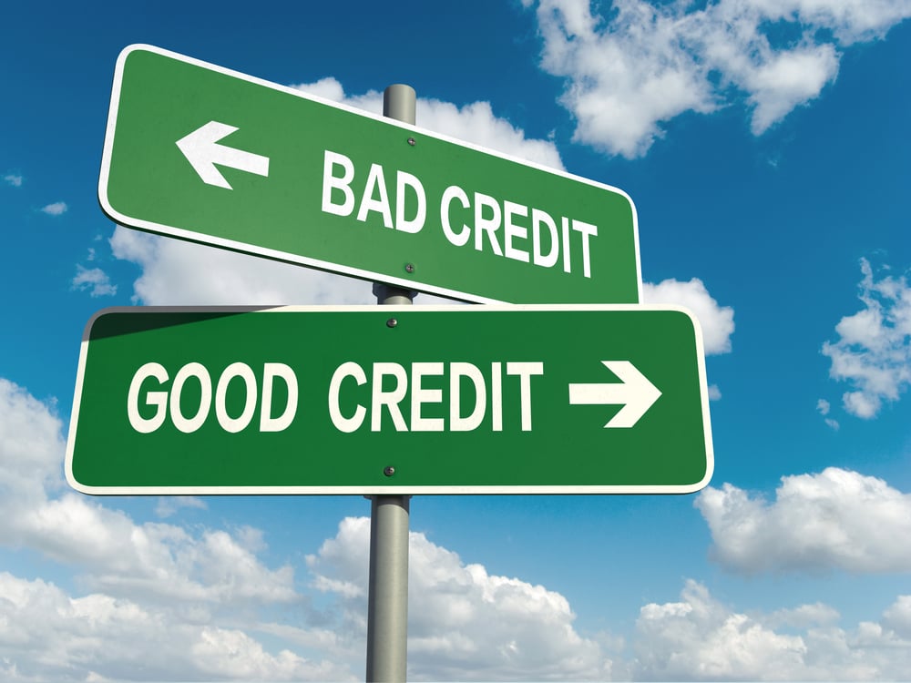 Bad Credit and Good Credit street signs