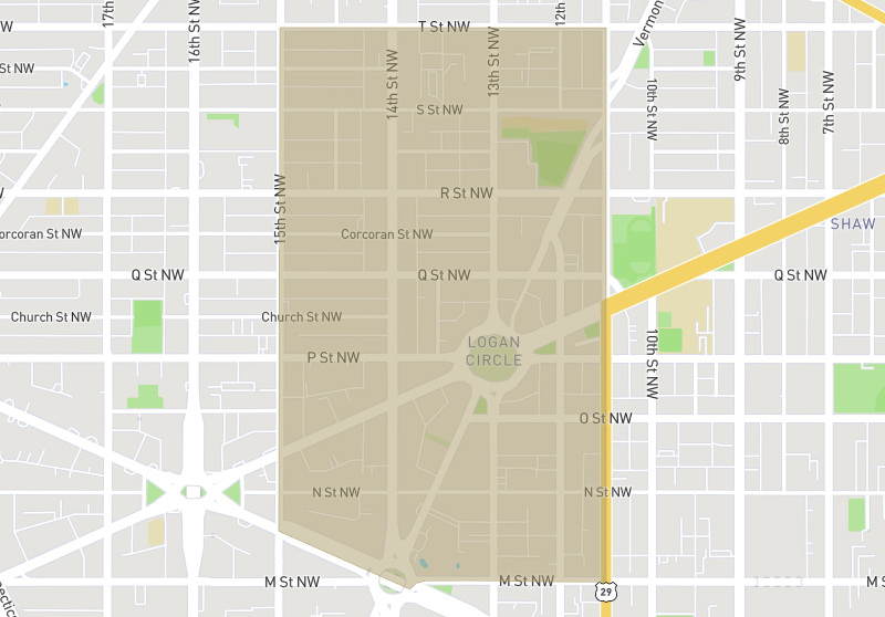 Map of Logan Circle, Washington DC