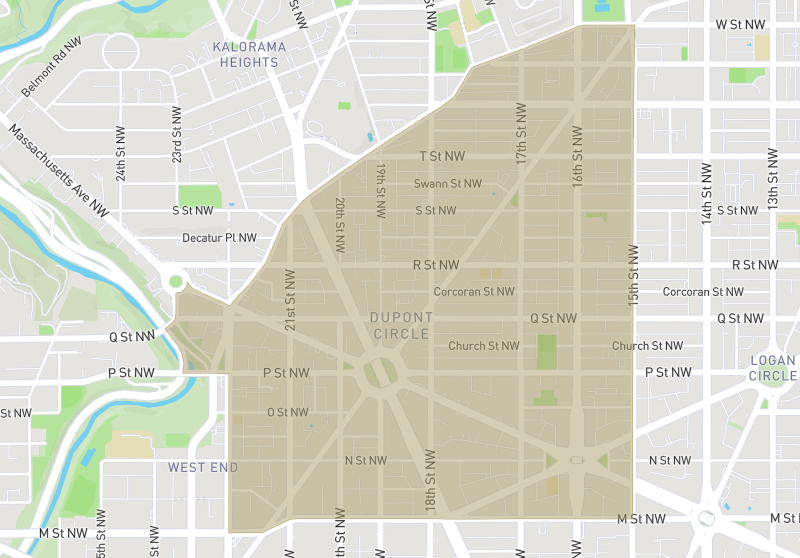 Map of Dupont Circle, Washington DC