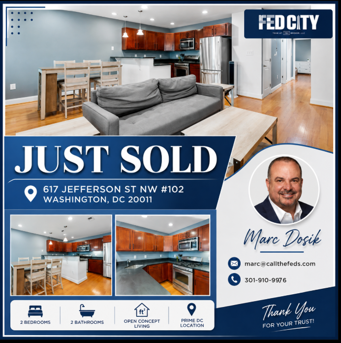 Just Sold: 617 Jefferson Street NW #102, Washington, DC 20011