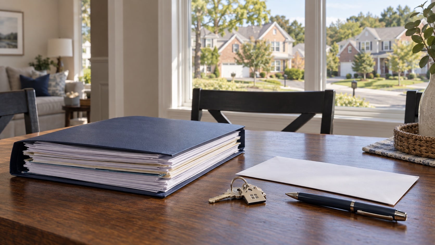 HOA resale documents and house keys in an Olney-area Maryland home