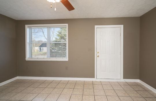 living space, family room, doorway