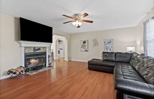family room, living room, tv, fireplace