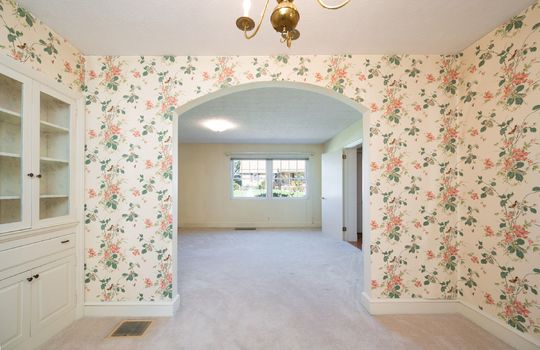 floral, wallpaper, room, built-in