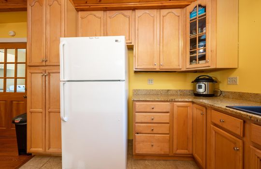kitchen, refrigerator, cabinets