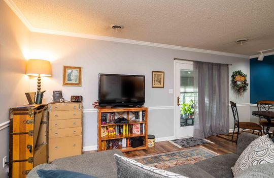living room, tv, door