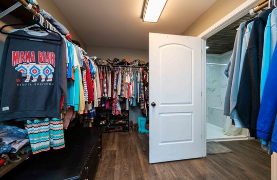 walk-in closet, large, his and hers