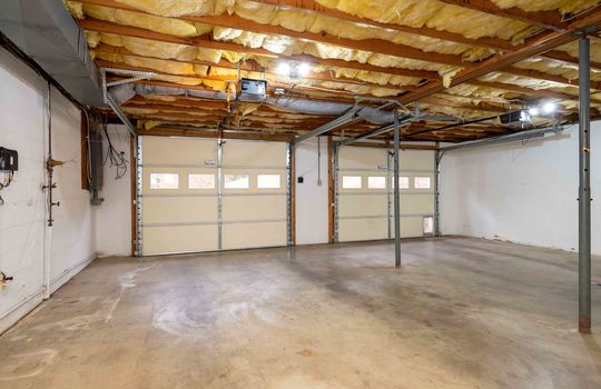 basement, garage doors, dual garage spaces