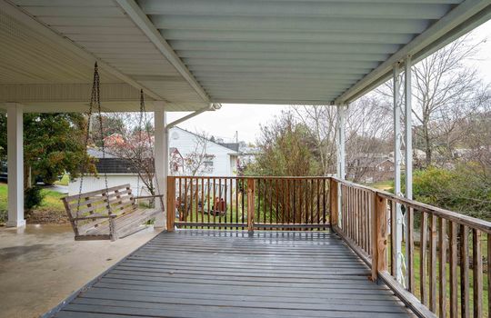 Covered Back Deck, Porch Swing
