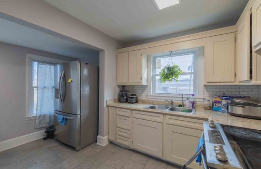 Kitchen, Cabinets, Kitchen Sink, Window, Refrigerator, Stove