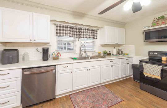 Kitchen, Window, Sink, Countertops, Dishwasher, Ceiling Fan