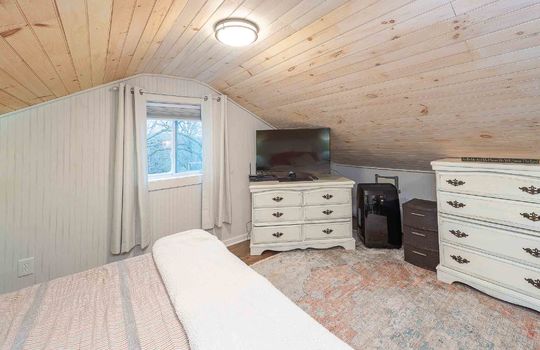 Bedroom, Window, Wooden Ceiling, Light Fixture